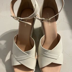 Alex Marie White Strappy Wedge Sandals